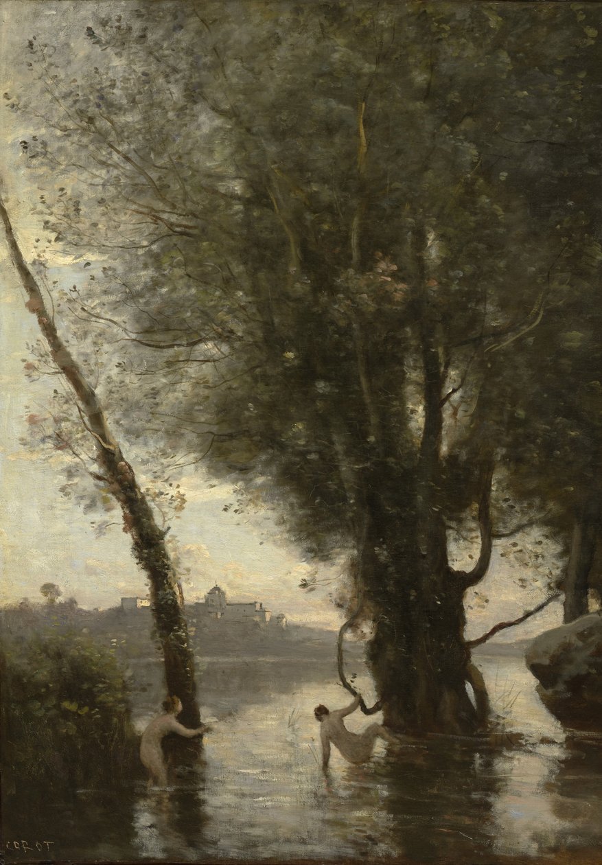 Borromean Adalarında Yıkananlar, 1865-70 dolayları by Jean Baptiste Camille Corot