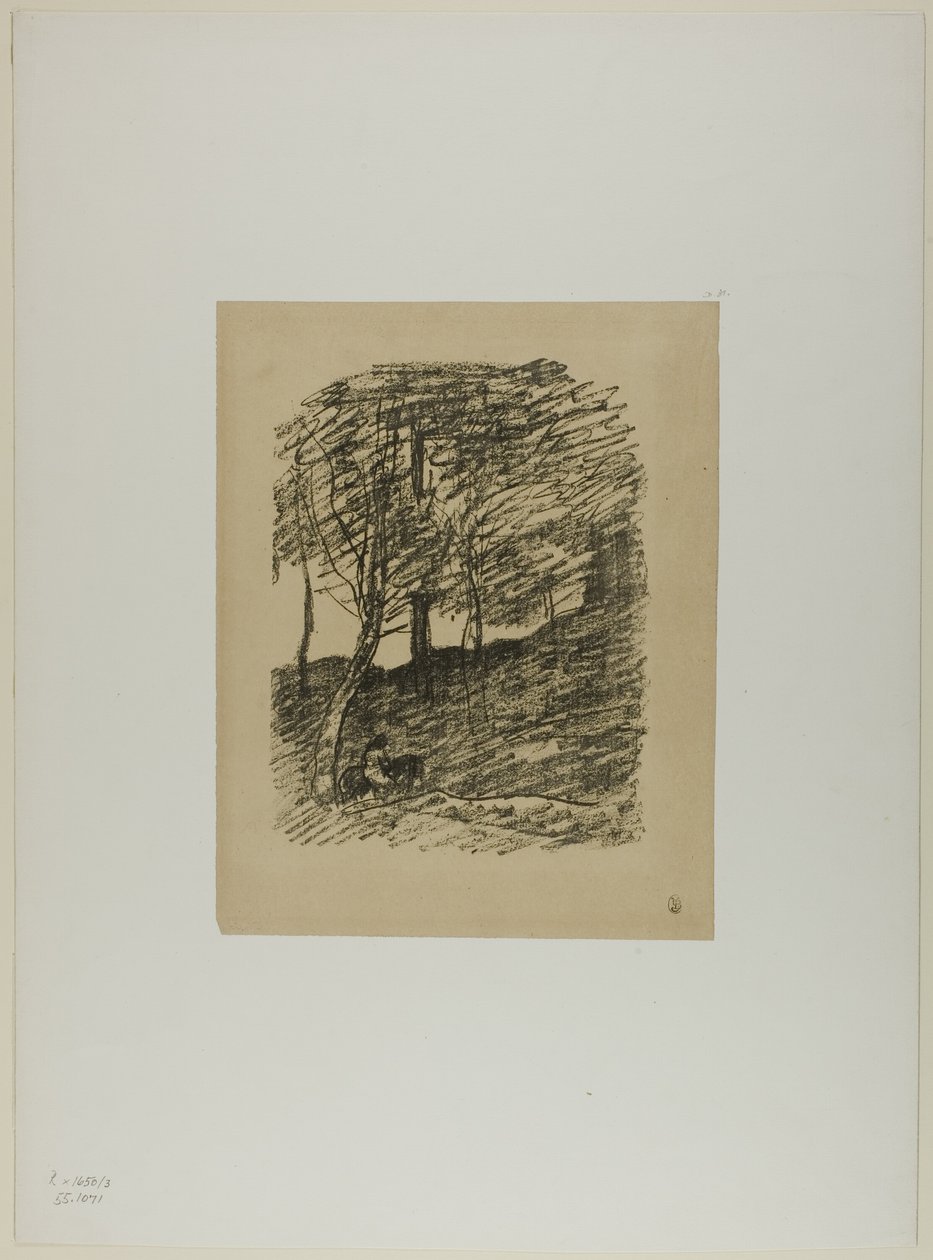 ağaçların altında by Jean Baptiste Camille Corot