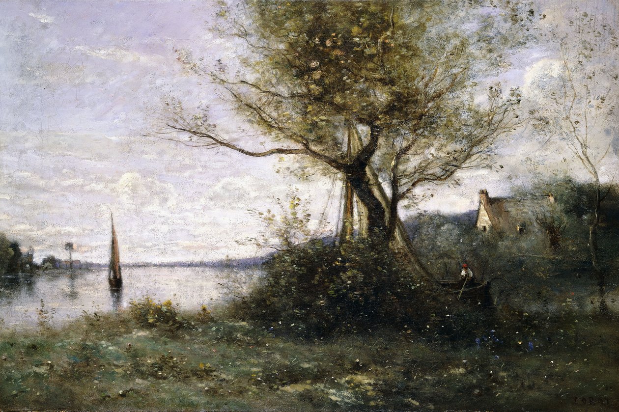 Adanın Kenarında Tekne, by Jean Baptiste Camille Corot