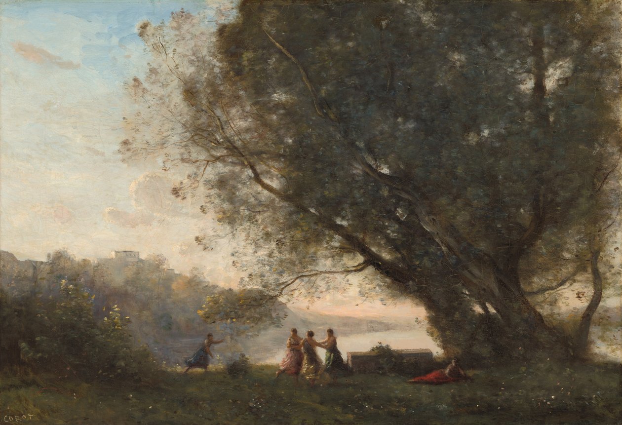 Gölün Kıyısında Ağaçların Altında Dans, 18651870. by Jean Baptiste Camille Corot