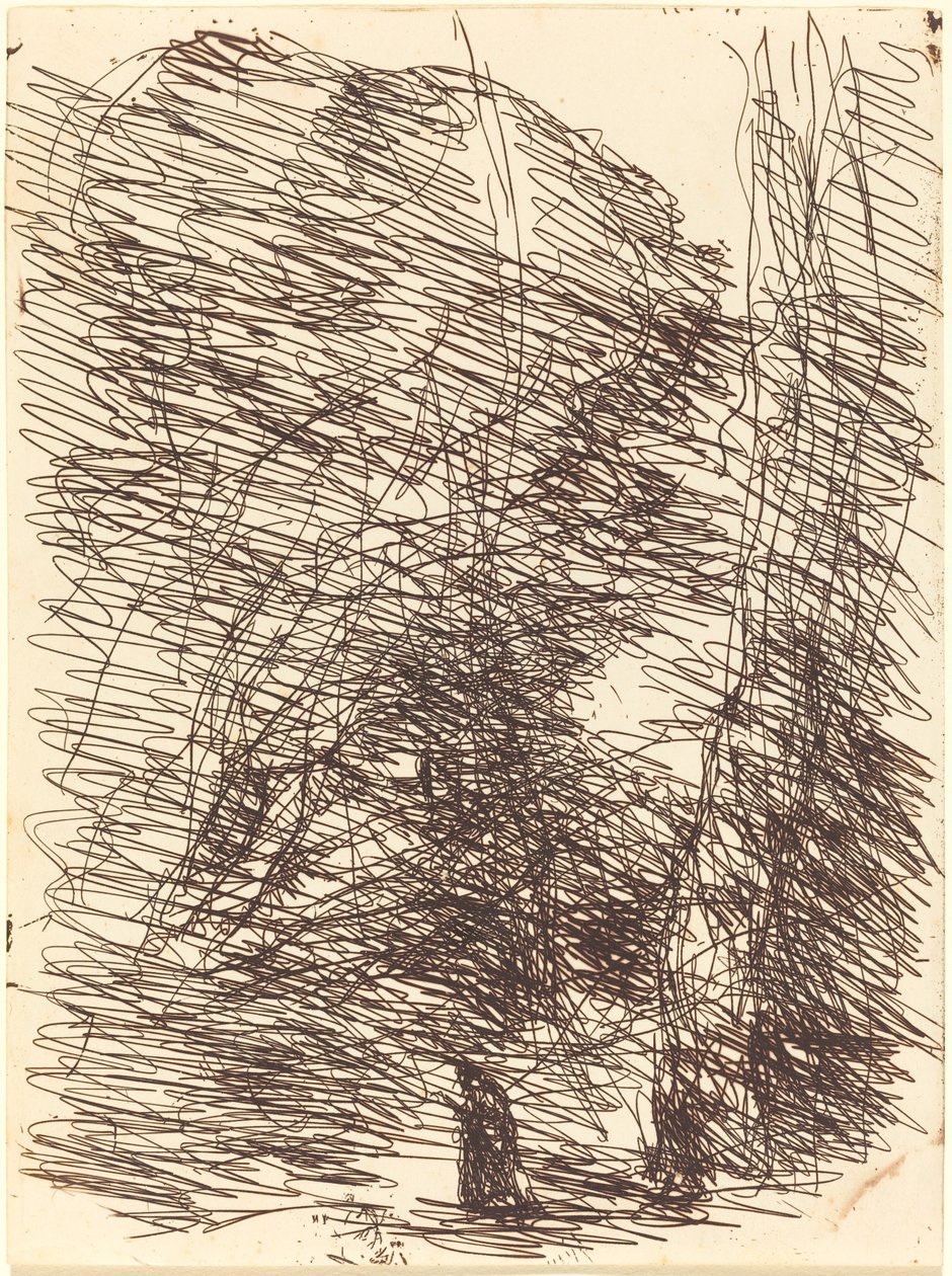 Uzun Ağaçların Altında Hayalperest by Jean Baptiste Camille Corot