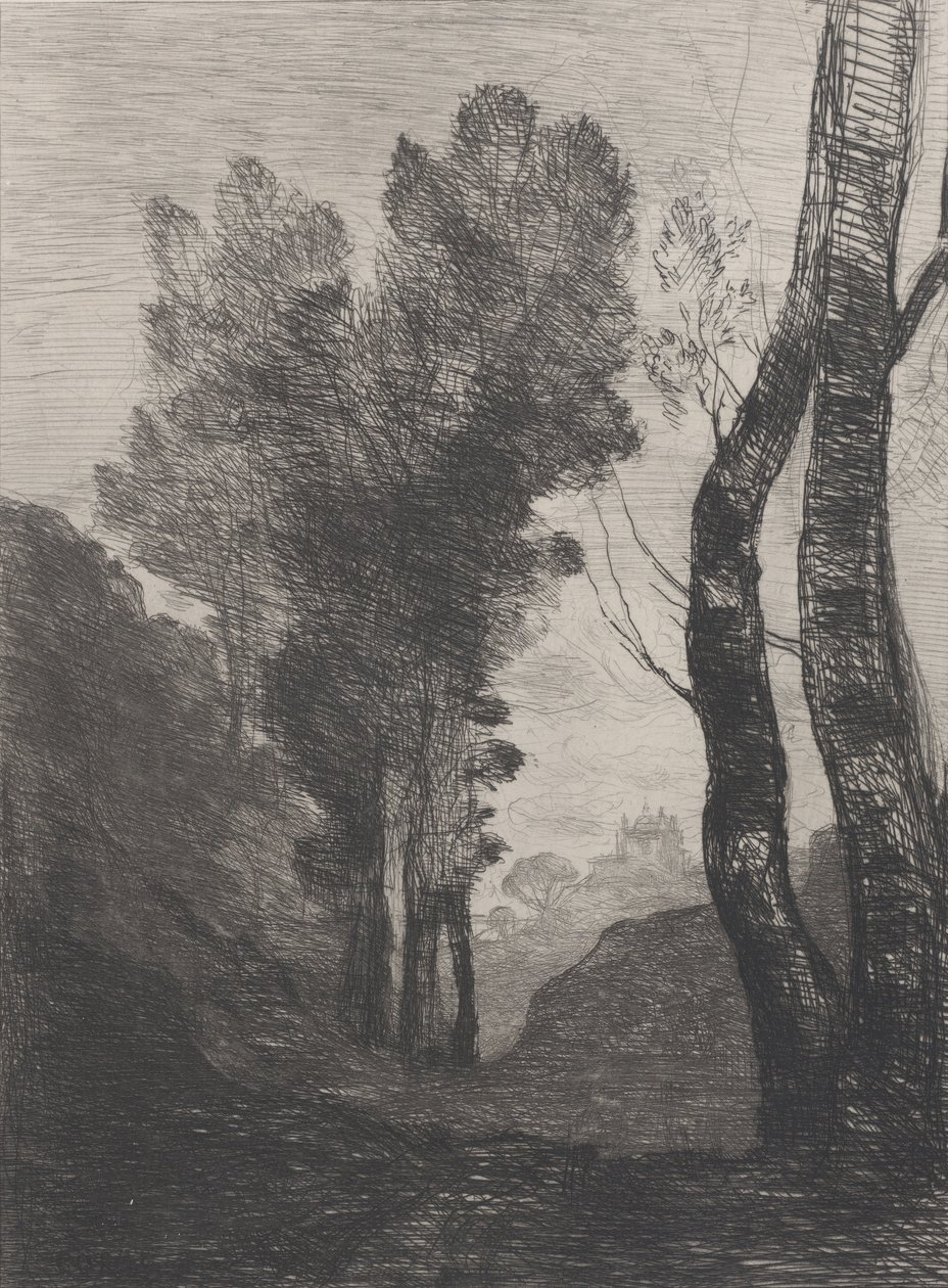 Roma çevresi, 1866. by Jean Baptiste Camille Corot