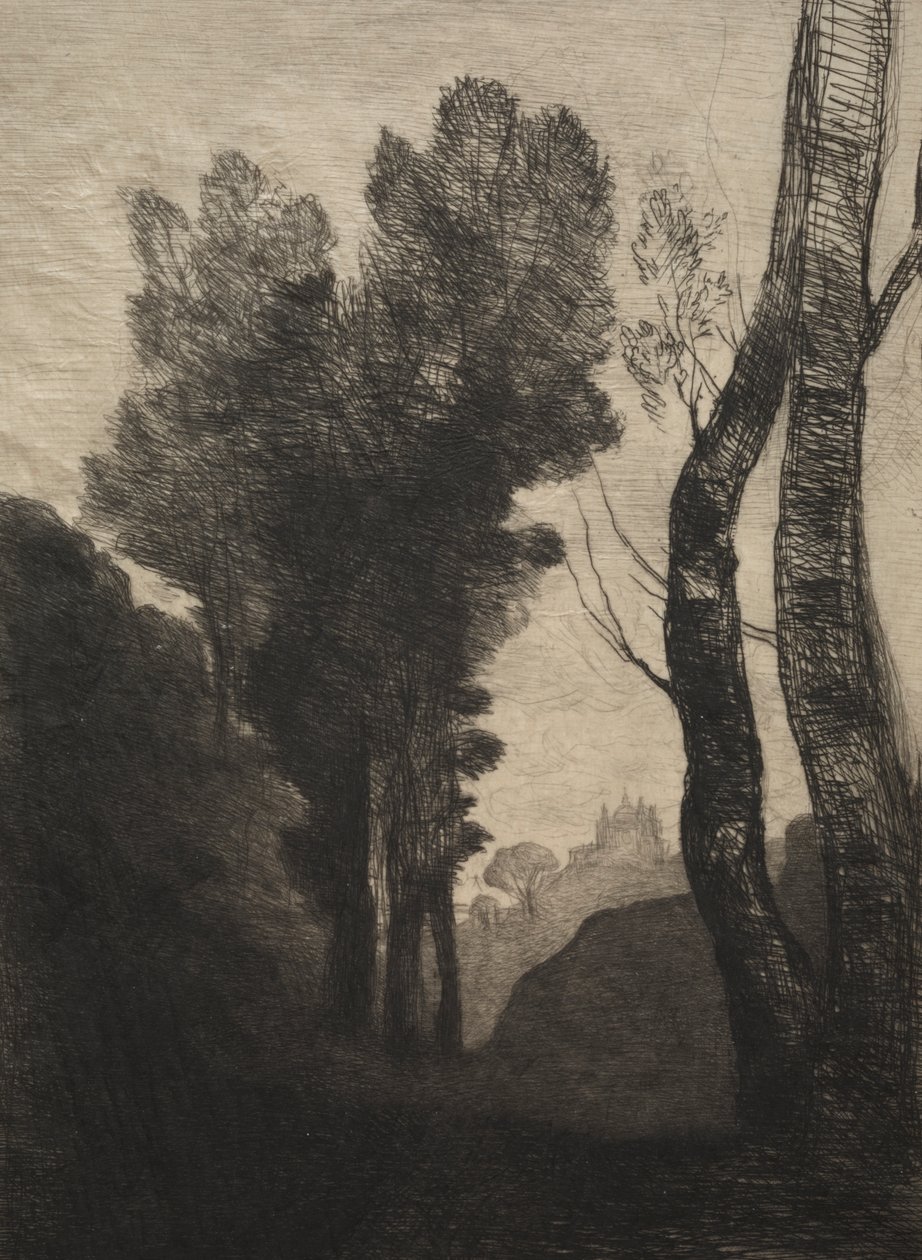 Roma çevresi by Jean Baptiste Camille Corot
