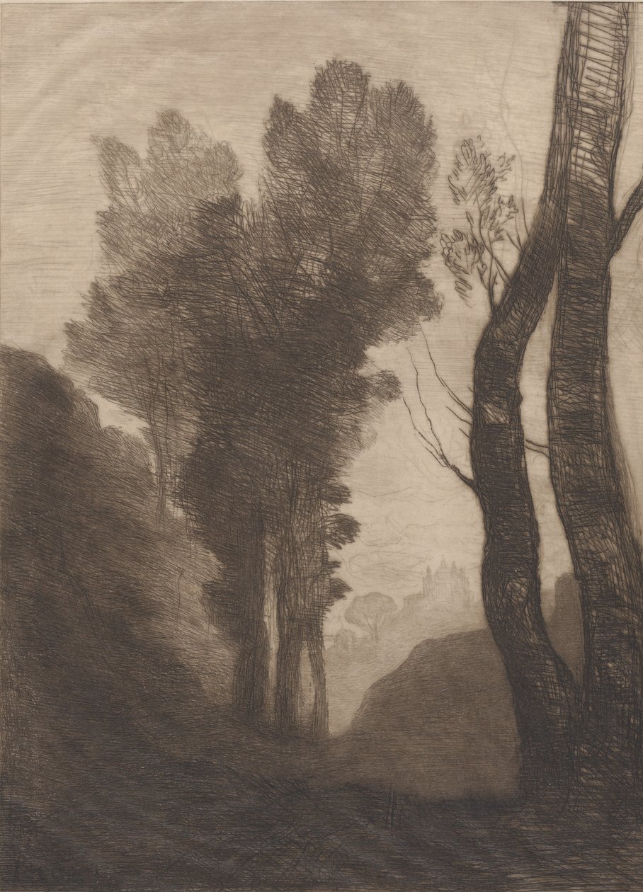 Roma çevresi, 1866. by Jean Baptiste Camille Corot