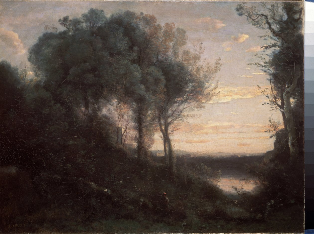 Akşam, 1860 dolayları (Tuval üzerine yağlı boya) by Jean Baptiste Camille Corot