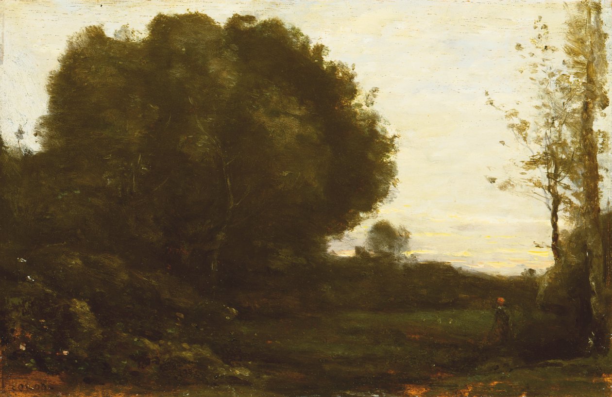 Vadide Akşam by Jean Baptiste Camille Corot