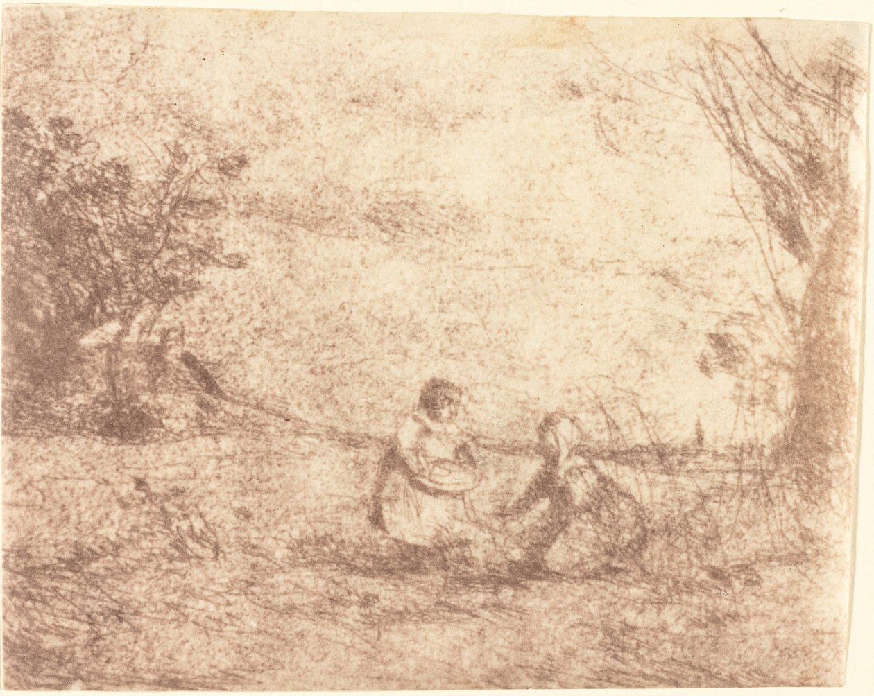Çiftlik Çocukları by Jean Baptiste Camille Corot