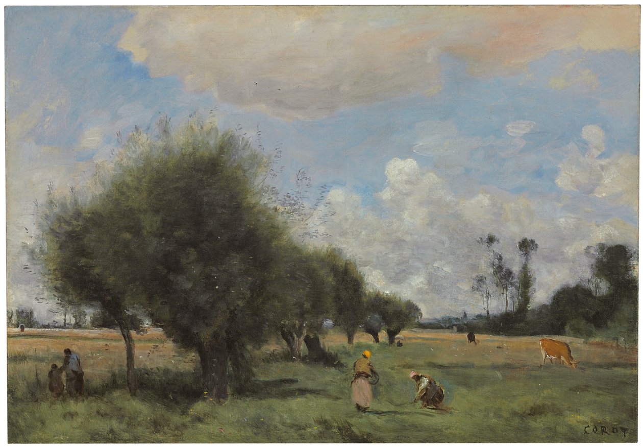 Étampes yakınlarındaki tarlalar, c.1855-60 by Jean Baptiste Camille Corot