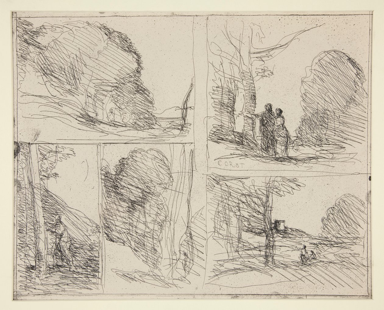 Beş Eskiz: 1. Le Jardin de P?ricl?s (Perikles Bahçesi) 2. L by Jean Baptiste Camille Corot