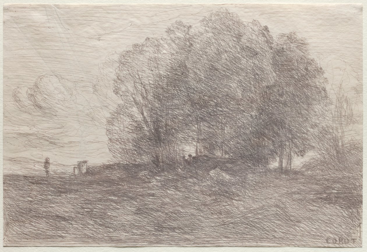 Ağaçlar Grubu, 1858. by Jean Baptiste Camille Corot