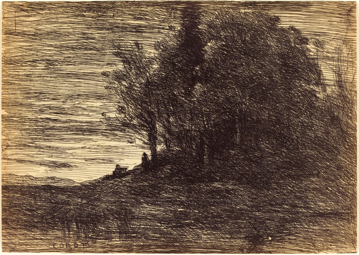 Münzevi Ormanı by Jean Baptiste Camille Corot