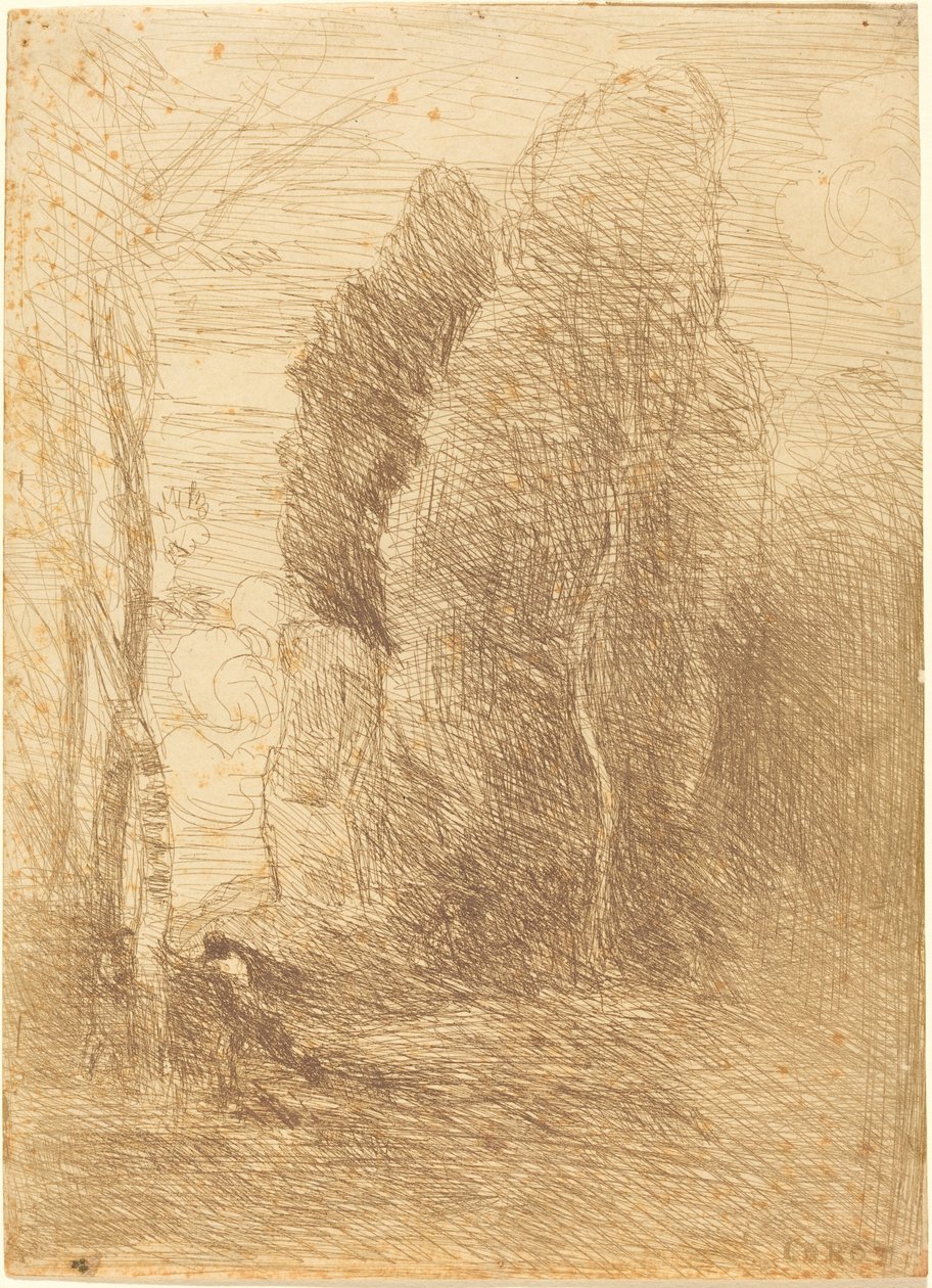 Saklambaç (Önbellek-önbellek) by Jean Baptiste Camille Corot