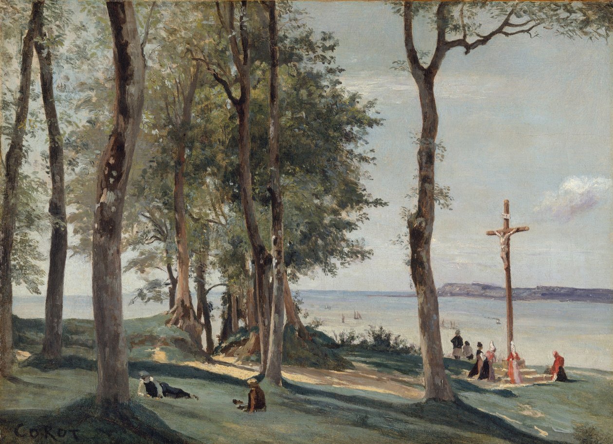 Honfleur: Calvary, c.1830 by Jean Baptiste Camille Corot