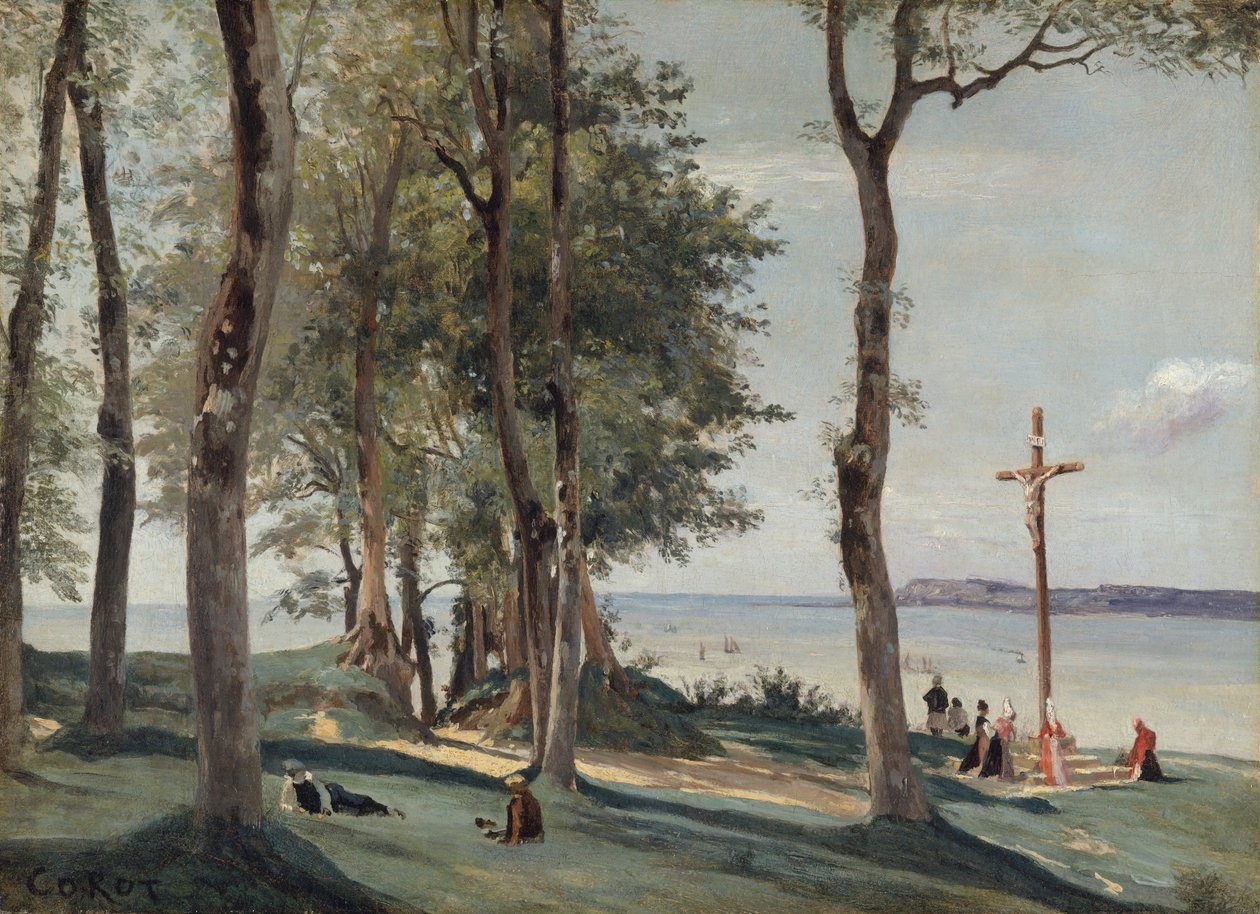 Honfleur: Calvary, yak. 1830. by Jean Baptiste Camille Corot