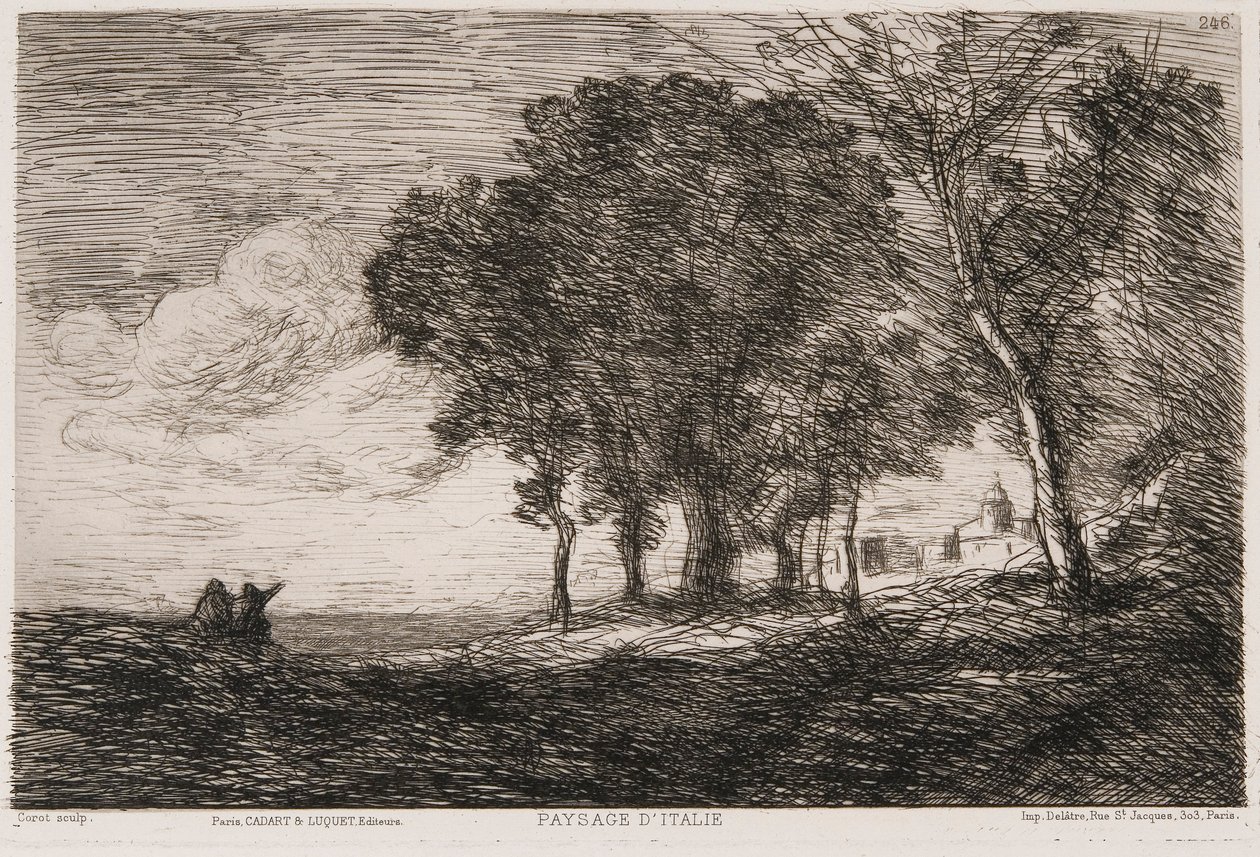 İtalyan Manzarası, c1865. by Jean Baptiste Camille Corot