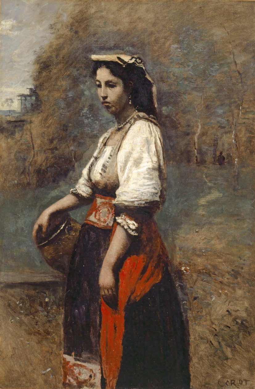 Kuyudaki İtalyan Kadın by Jean Baptiste Camille Corot