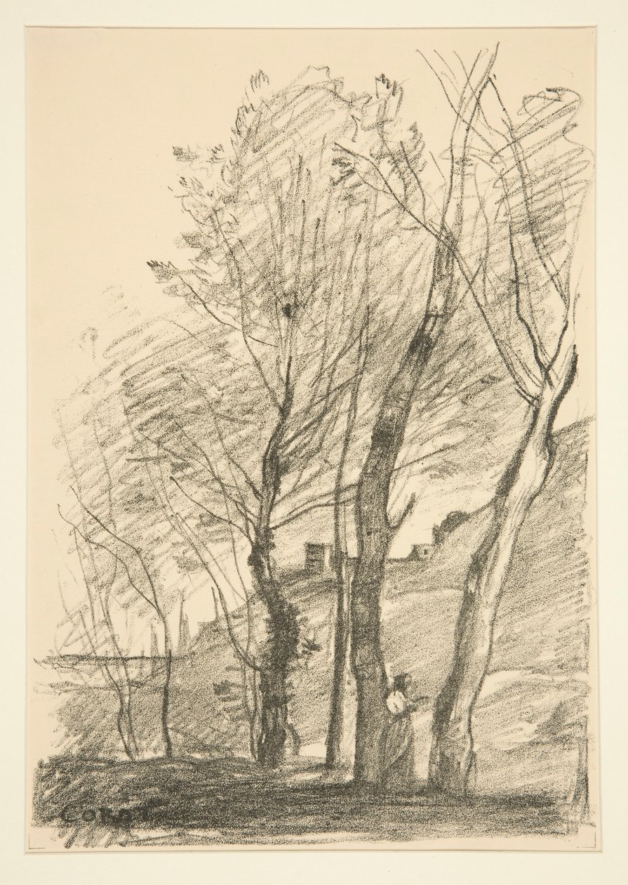 La Lecture sous les arbres (Ağaçların Altında Okuma) by Jean Baptiste Camille Corot