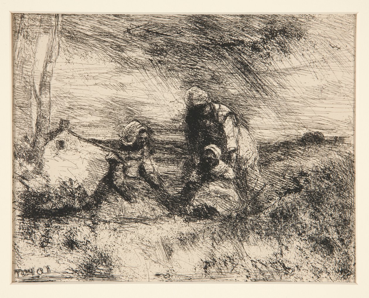 küçük kız kardeş by Jean Baptiste Camille Corot