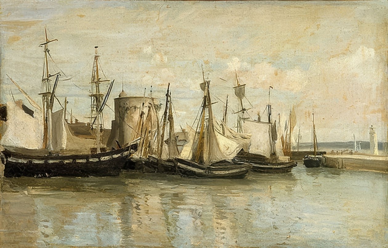 La Rochelle. Hafeneinfahrt. 1851 by Jean Baptiste Camille Corot