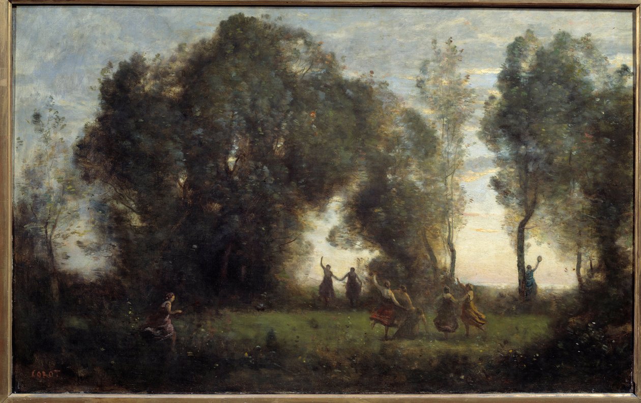 Camille Corot (1796-1875) 1860 Sun tarafından Perilerin Dansı tablosu. 0.47x0.77 m Paris, orsay müzesi by Jean Baptiste Camille Corot