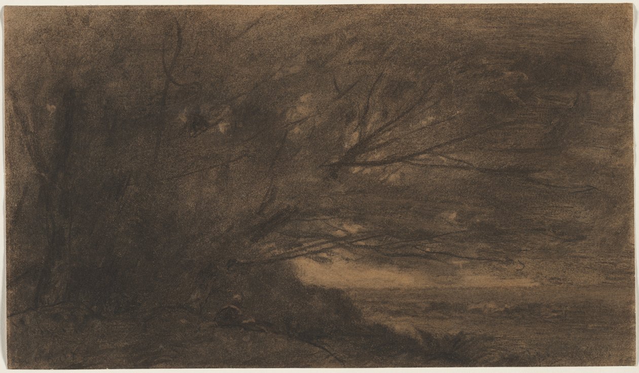 Manzara Büyük Ağaç, c. 1865-1870. by Jean Baptiste Camille Corot