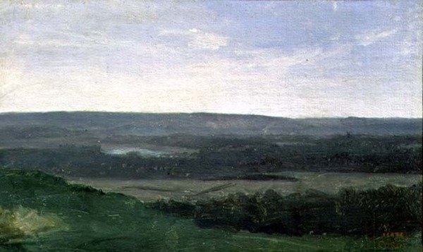 Uzak Dağlarla Peyzaj, c.1840-45 by Jean Baptiste Camille Corot