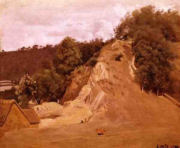 Köylü Kadın ve İnek Manzarası (tuval üzerine yağlı boya) by Jean Baptiste Camille Corot