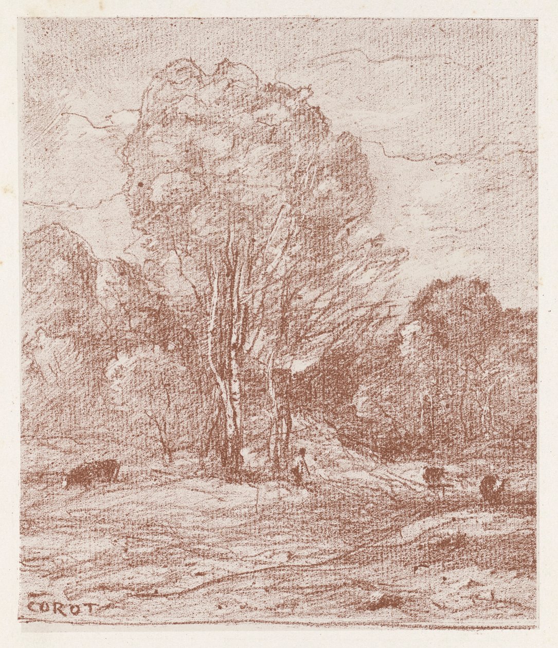 İnek Merası by Jean Baptiste Camille Corot