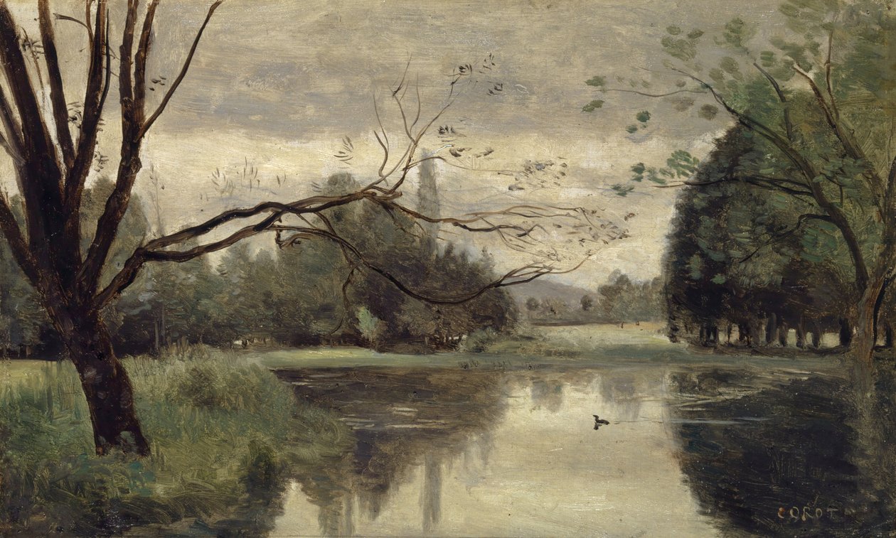 Ördek göleti, 1855-1859. by Jean Baptiste Camille Corot