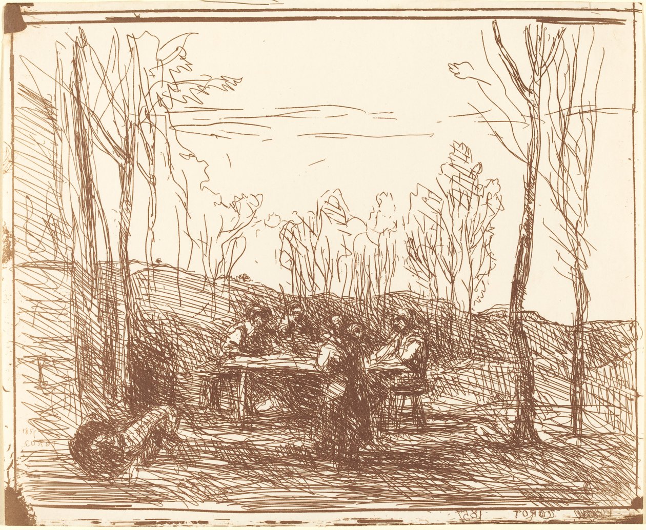 Açıklıkta Öğle Yemeği by Jean Baptiste Camille Corot