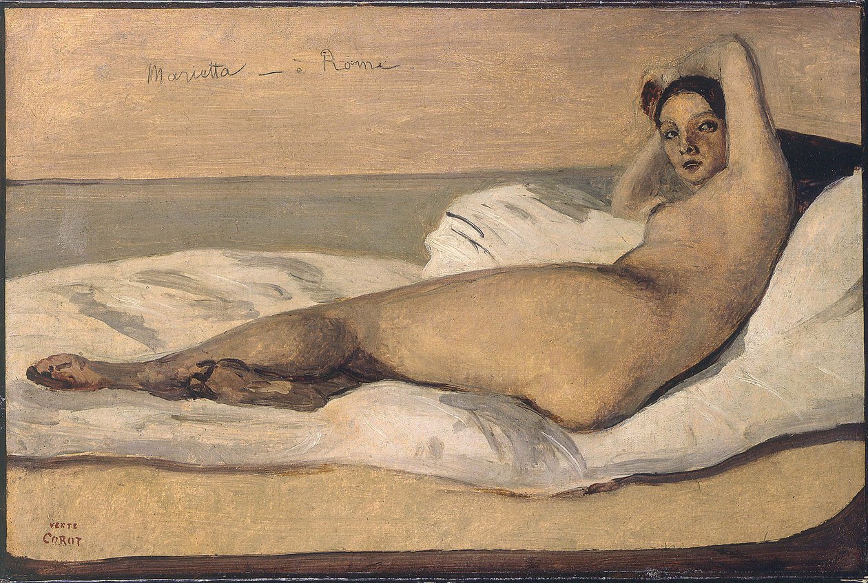 Marietta Romalı Odalık by Jean Baptiste Camille Corot