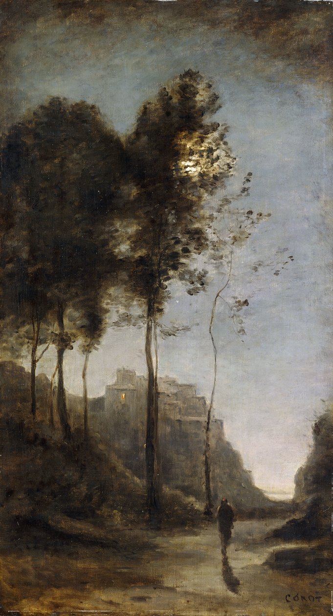 Körfezin kenarında ay ışığı, 1855-60 dolayları by Jean Baptiste Camille Corot
