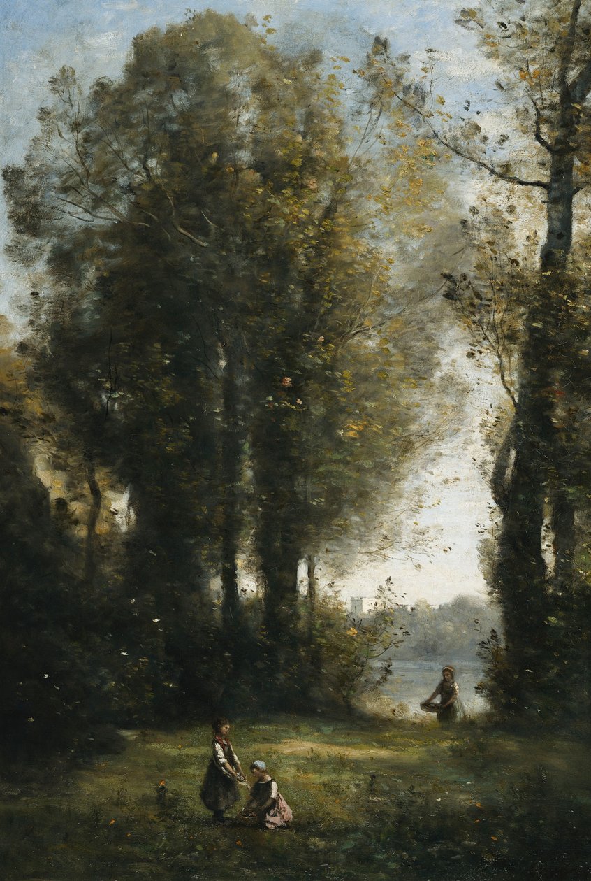 Papatya Toplama; Papatyaların Toplanması, c.1865-1870 by Jean Baptiste Camille Corot