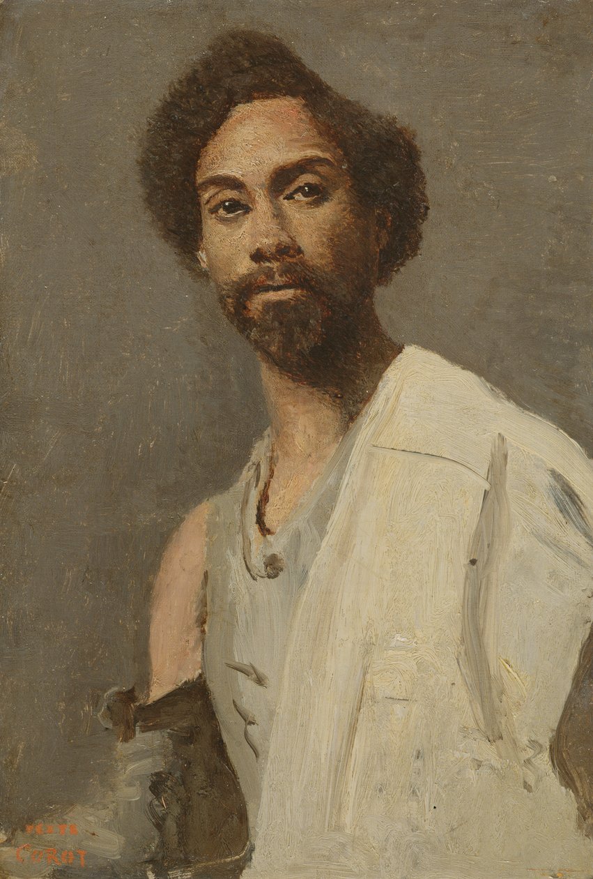 Habeşli bir adamın portresi by Jean Baptiste Camille Corot