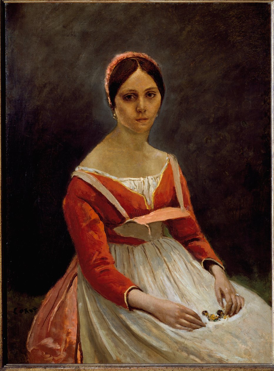 Kızın Portresi (tuval üzerine yağlı boya by Jean Baptiste Camille Corot