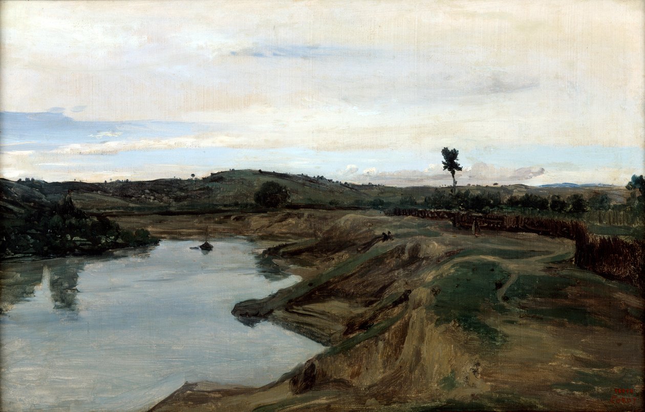 Civciv Yürüyüşü, Roma Campagna, 1826-1828 by Jean Baptiste Camille Corot
