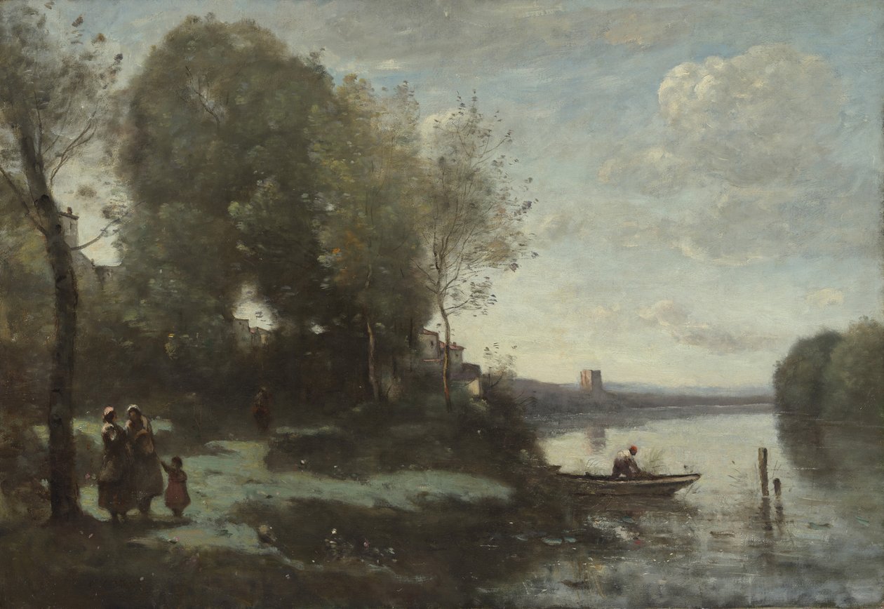 Uzak Kuleli Nehir, 1865. by Jean Baptiste Camille Corot