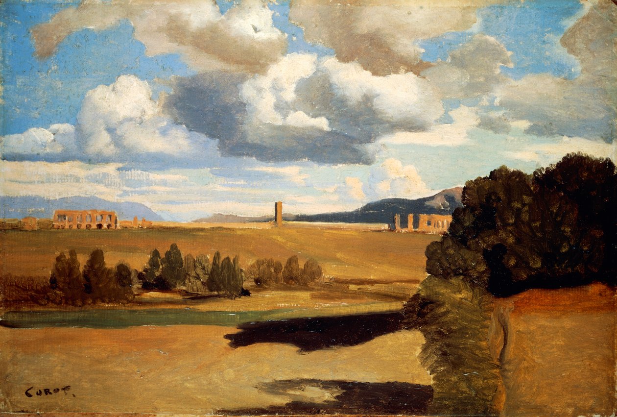 Claudian Su Kemeri ile Roma Campagna, Jean-Baptiste-Camille Corot (1796-1875) by Jean Baptiste Camille Corot