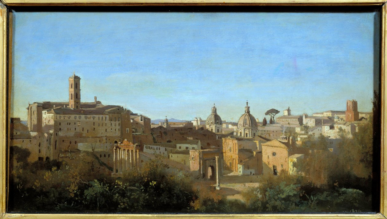 Roma, Farnese Bahçelerinden görülen forum. Camille Corot