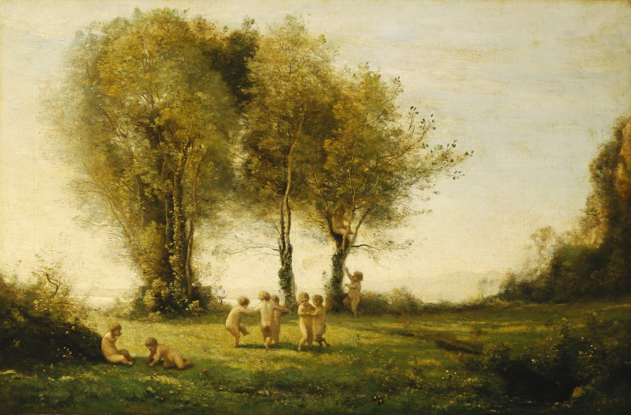 Aşk Turu; Gündoğumu; Ronde d "Amours; Sunrise, c.1854-55 by Jean Baptiste Camille Corot