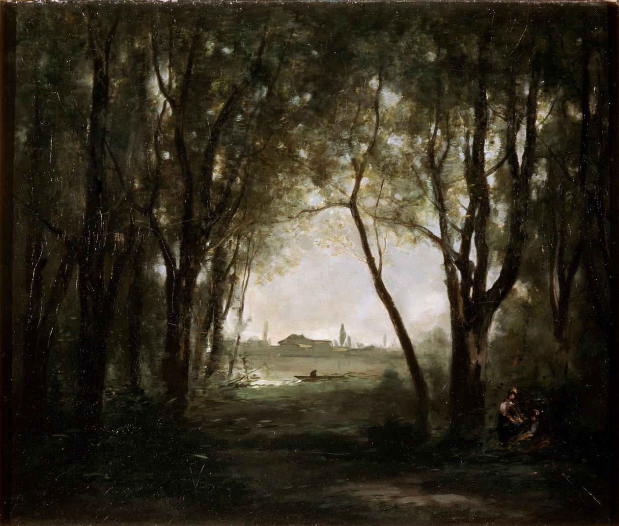 Bir Gölün Yakınındaki Sahne, 1860-1873. by Jean Baptiste Camille Corot