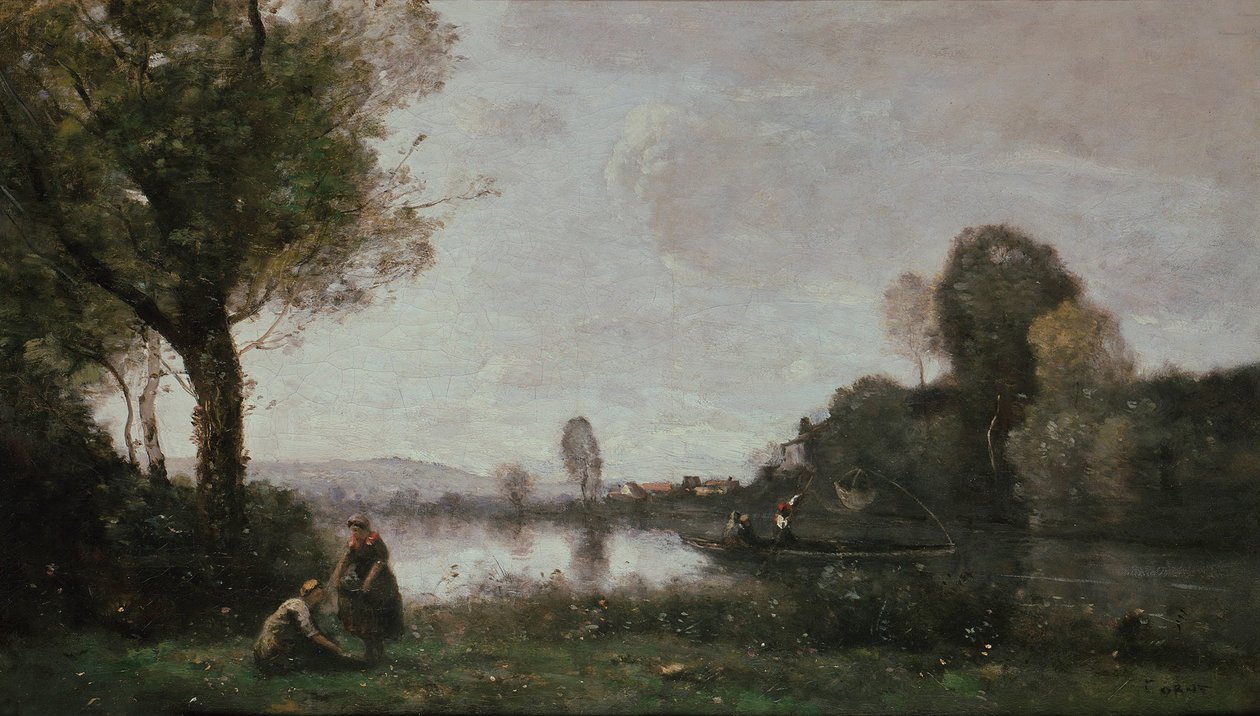Chatou yakınlarındaki Seine Manzarası, 1885 by Jean Baptiste Camille Corot