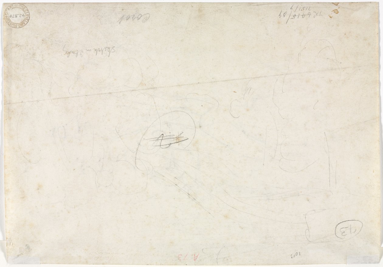 Bir Manzara için Eskiz (tersi) by Jean Baptiste Camille Corot