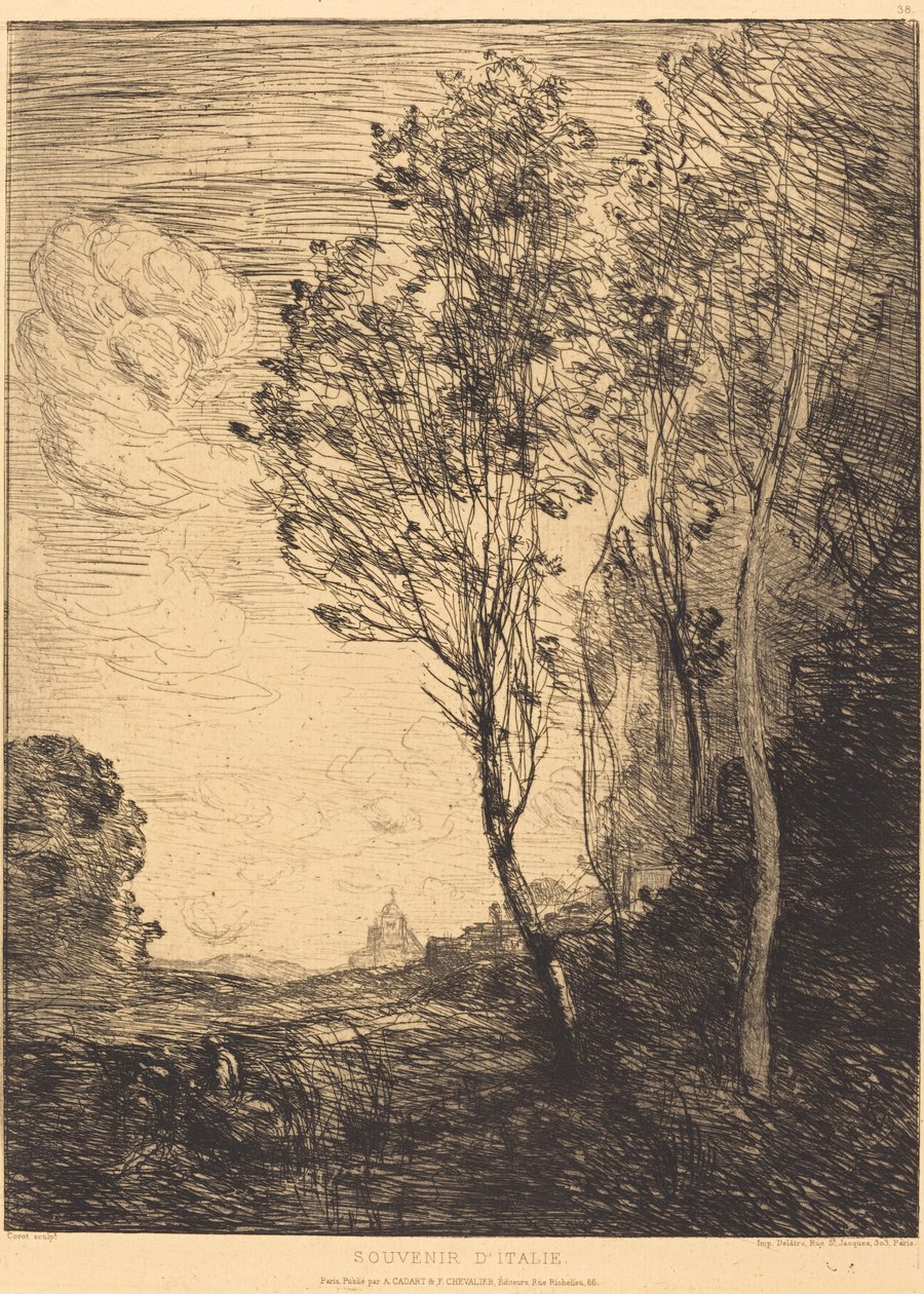 İtalya hatırası by Jean Baptiste Camille Corot