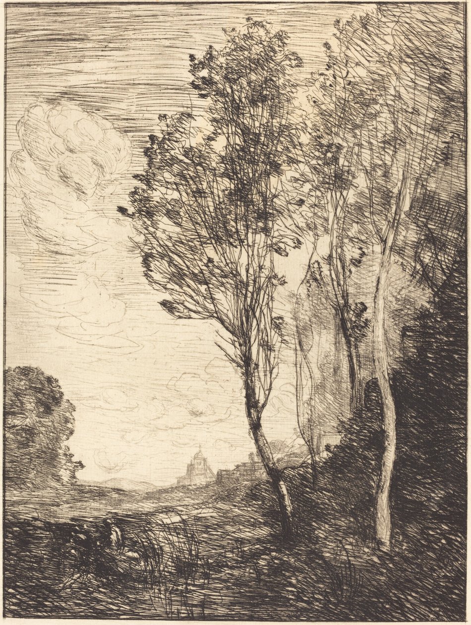 İtalya hatırası by Jean Baptiste Camille Corot
