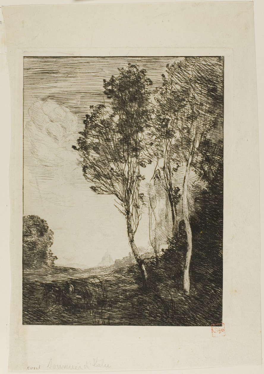 İtalya hatırası by Jean Baptiste Camille Corot