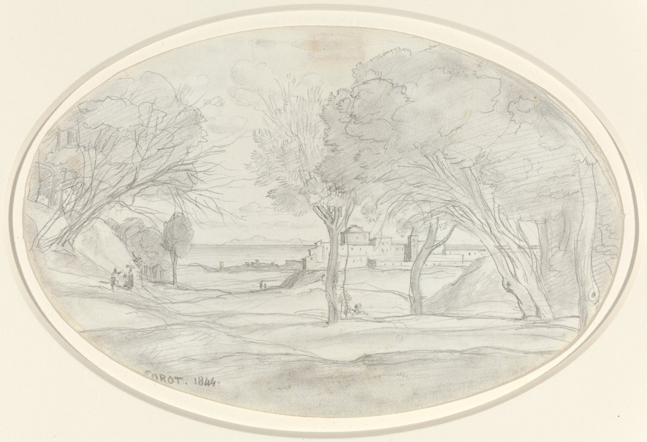 Toskana hatırası by Jean Baptiste Camille Corot