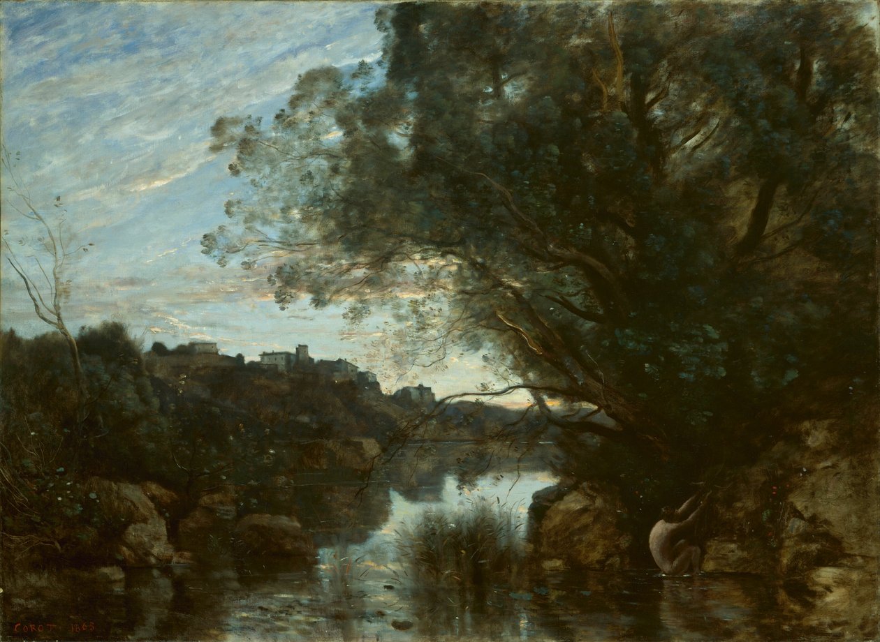 Nemi Gölü Çevresinden Hatıra by Jean Baptiste Camille Corot