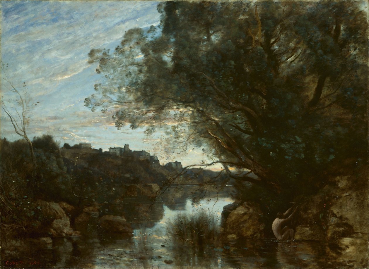 Nemi Gölü Çevresinden Hatıra Eşyası by Jean Baptiste Camille Corot