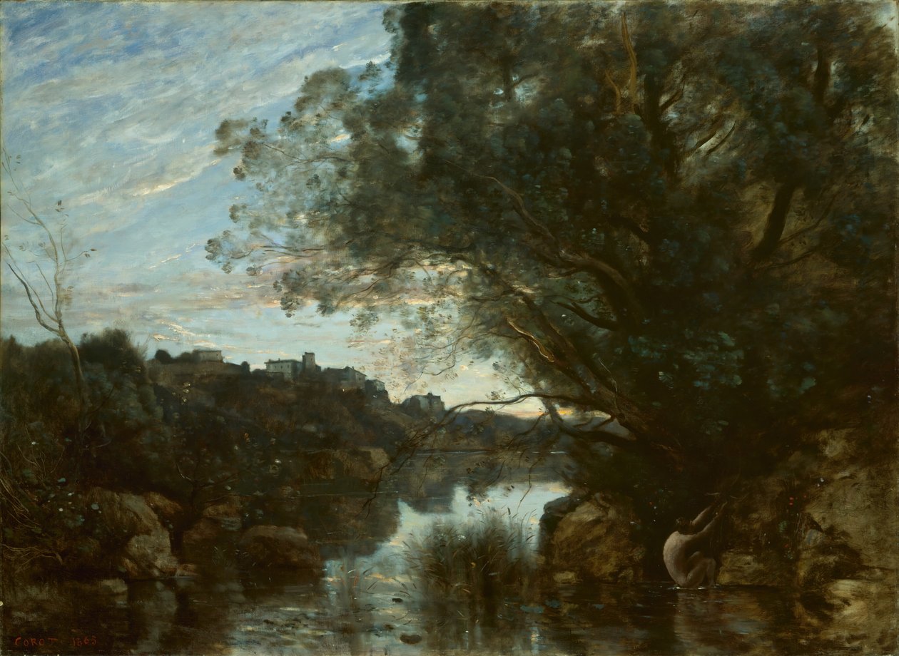 Nemi Gölü Çevresinden Hatıra, 1865. by Jean Baptiste Camille Corot